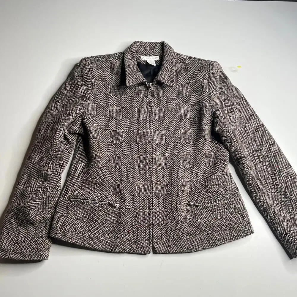 90s Vintage J. London‎ Women’s Wool Tweed Jacket Size 8 – Made in Ukraine